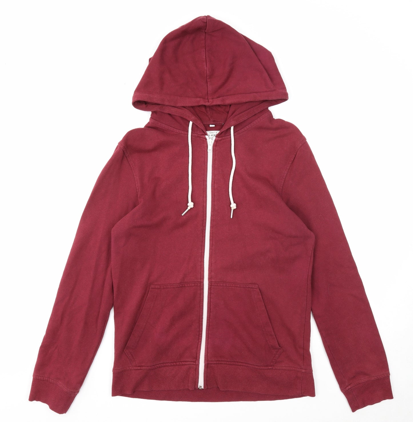 Red Herring Mens Red Cotton Full Zip Hoodie Size XS
