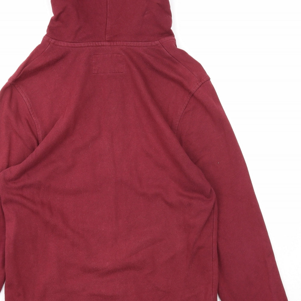 Red Herring Mens Red Cotton Full Zip Hoodie Size XS