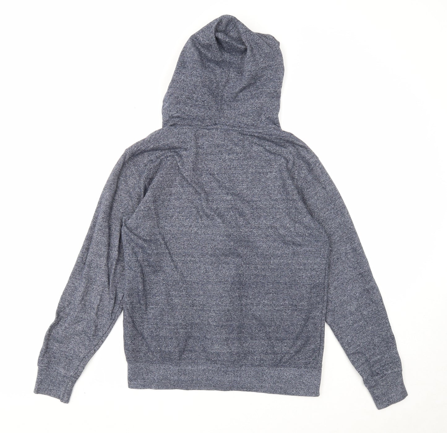 Alpha Beta Mens Blue Cotton Full Zip Hoodie Size S
