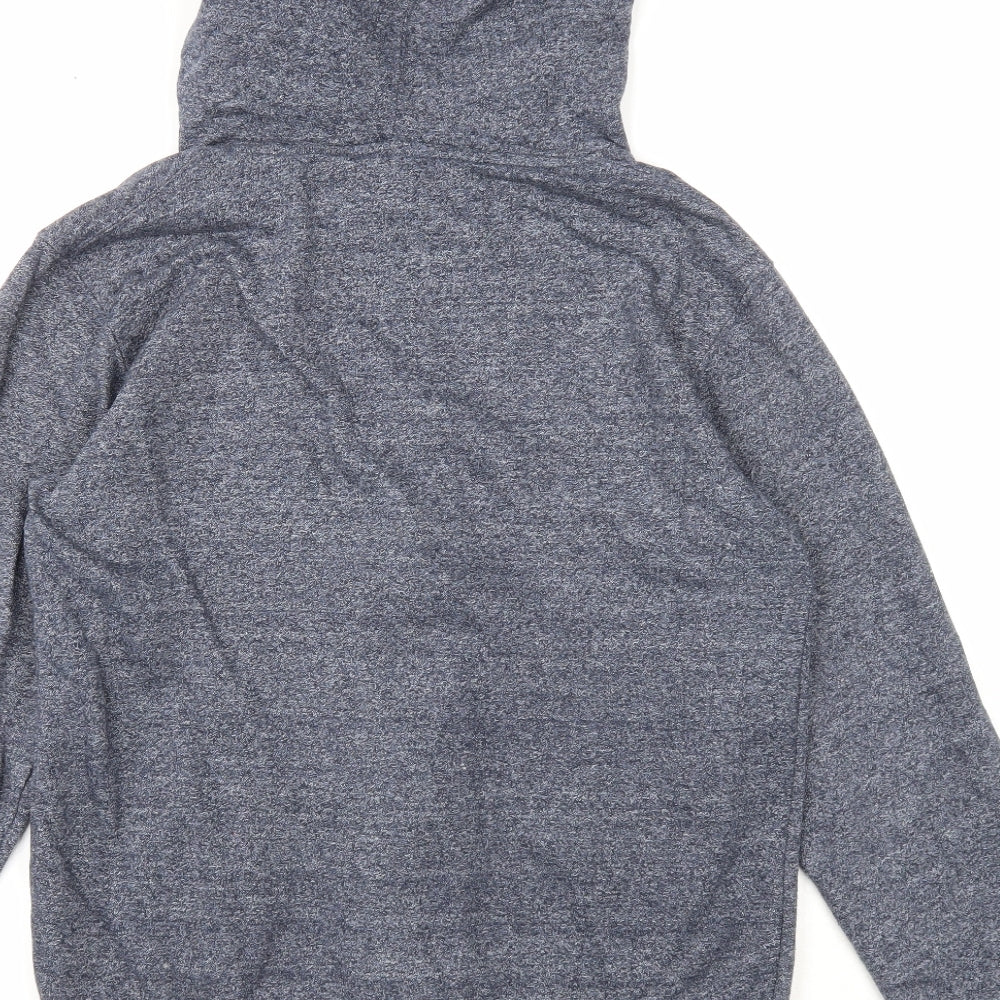 Alpha Beta Mens Blue Cotton Full Zip Hoodie Size S