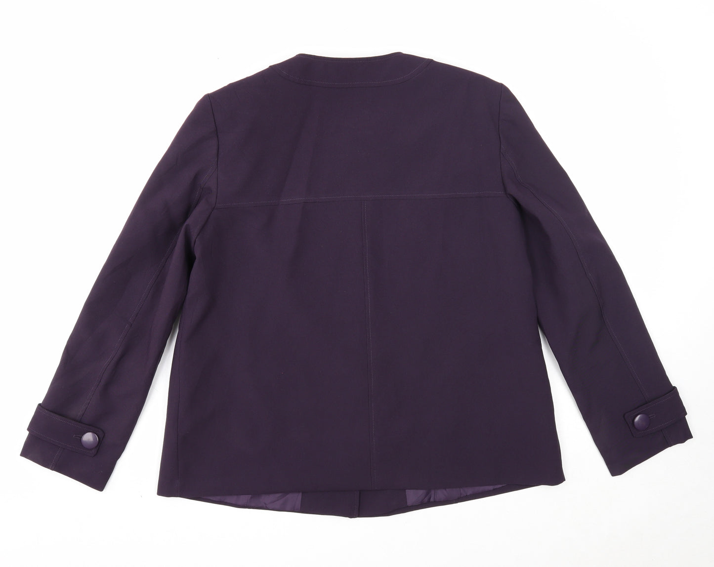 Preworn Womens Purple Jacket Blazer Size 14 Button