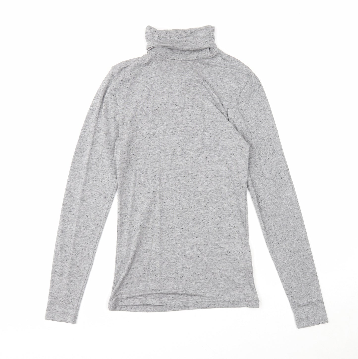 Marks and Spencer Womens Grey Acrylic Basic Blouse Size 12 Roll Neck