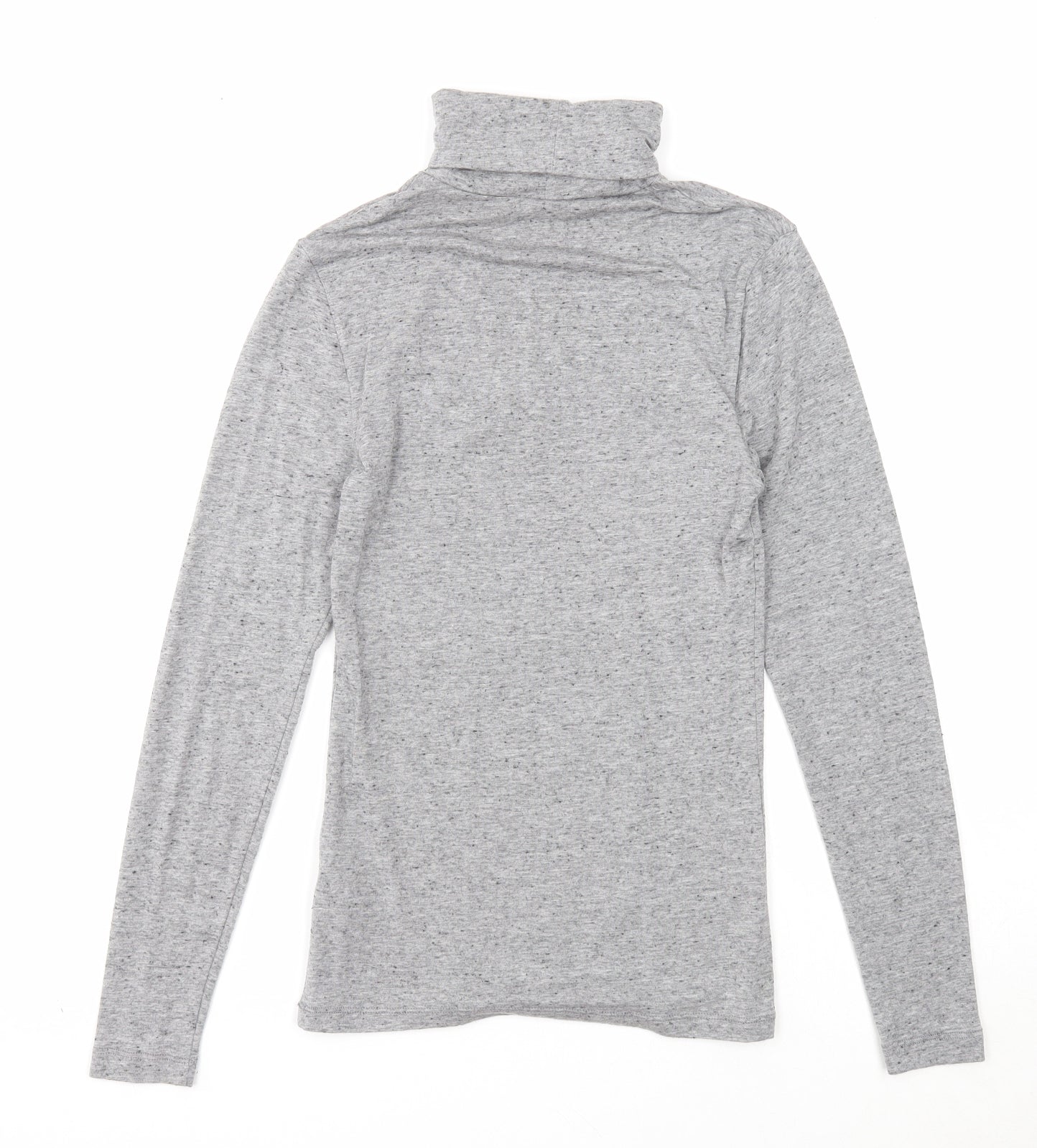 Marks and Spencer Womens Grey Acrylic Basic Blouse Size 12 Roll Neck