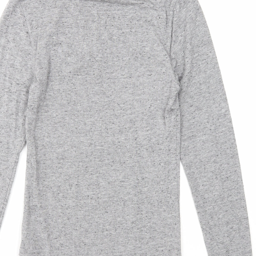 Marks and Spencer Womens Grey Acrylic Basic Blouse Size 12 Roll Neck