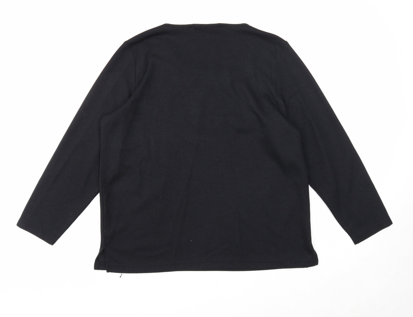 Bonmarché Womens Black Scoop Neck Polyester Pullover Jumper Size M