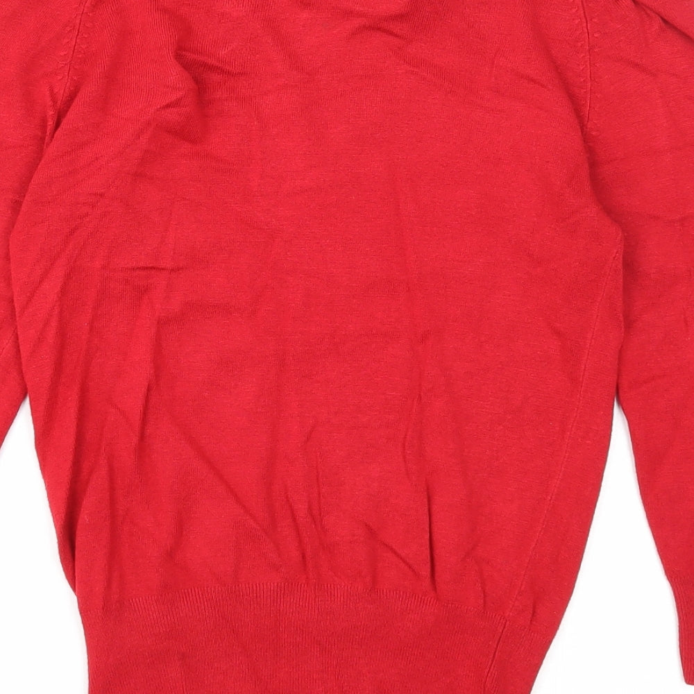 Debenhams Womens Red Boat Neck Viscose Pullover Jumper Size 8