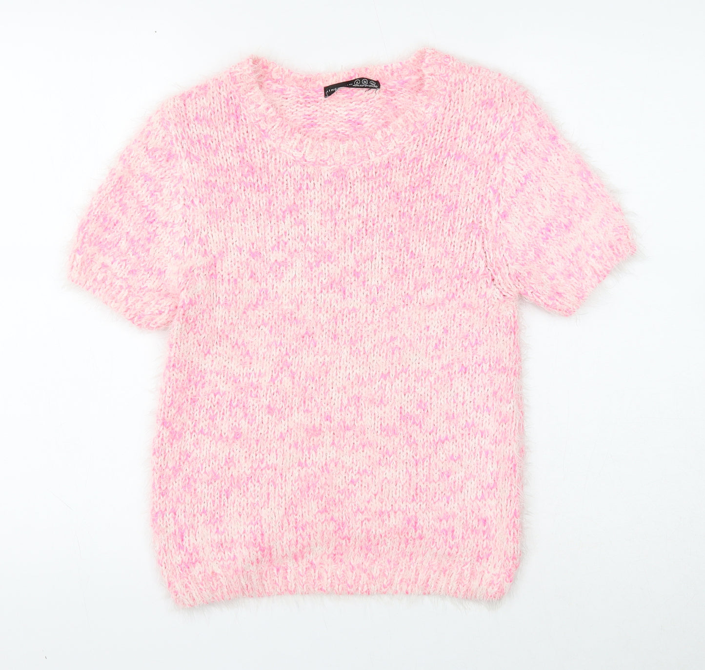 Atmosphere Womens Pink Scoop Neck Acrylic Pullover Jumper Size 8