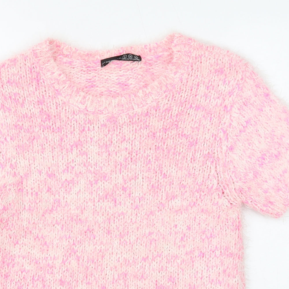 Atmosphere Womens Pink Scoop Neck Acrylic Pullover Jumper Size 8