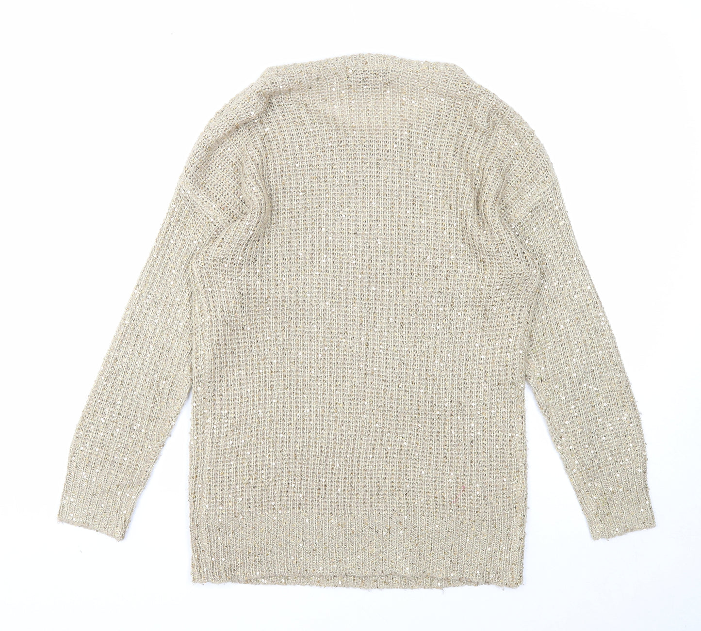 Atmosphere Womens Beige Scoop Neck Acrylic Pullover Jumper Size 10