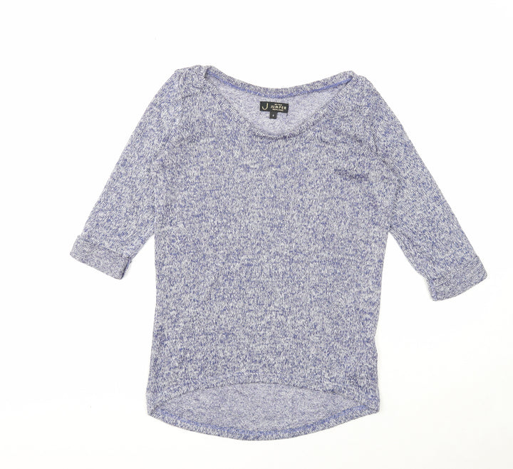 New Look Womens Blue Scoop Neck Acrylic Pullover Jumper Size 8