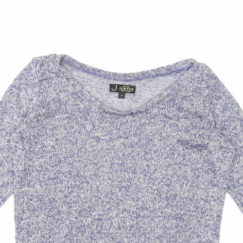 New Look Womens Blue Scoop Neck Acrylic Pullover Jumper Size 8