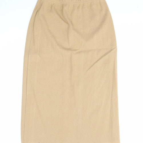 Daxon Womens Beige Acrylic A-Line Skirt Size 12