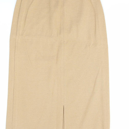 Daxon Womens Beige Acrylic A-Line Skirt Size 12