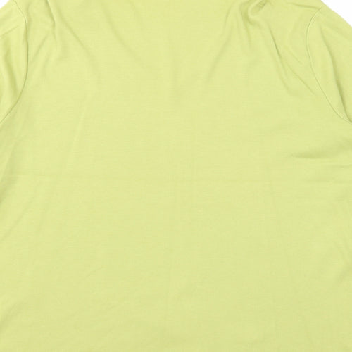 Casual Club Womens Green Cotton Basic Blouse Size 20 V-Neck