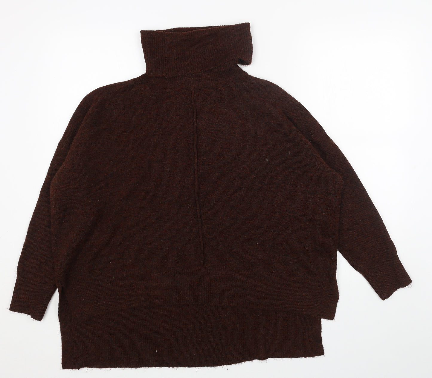 New Look Womens Brown Roll Neck Acrylic Pullover Jumper Size S