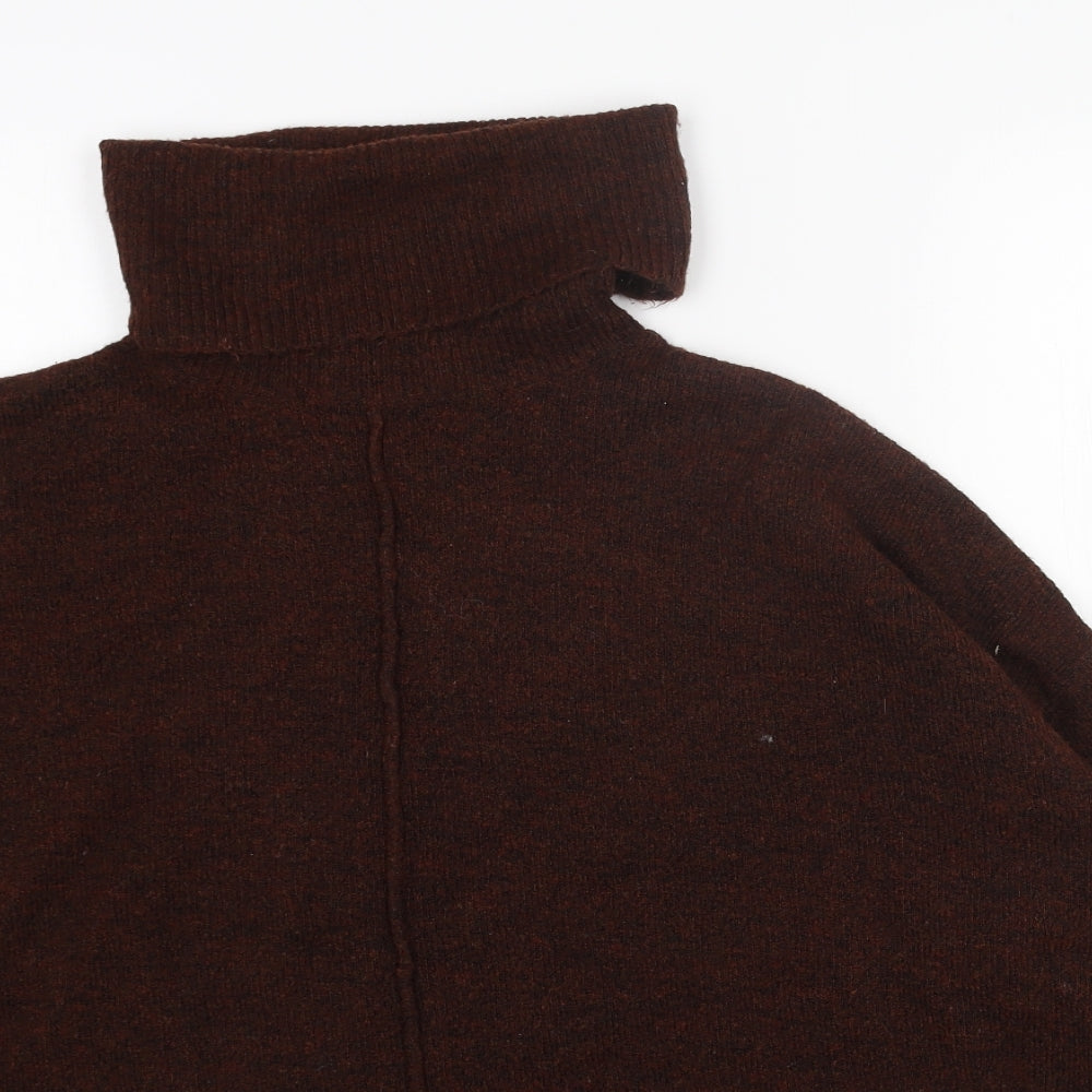 New Look Womens Brown Roll Neck Acrylic Pullover Jumper Size S