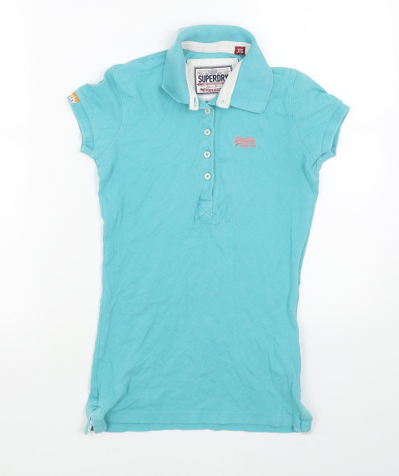 Superdry Womens Blue Cotton Basic Polo Size S Collared