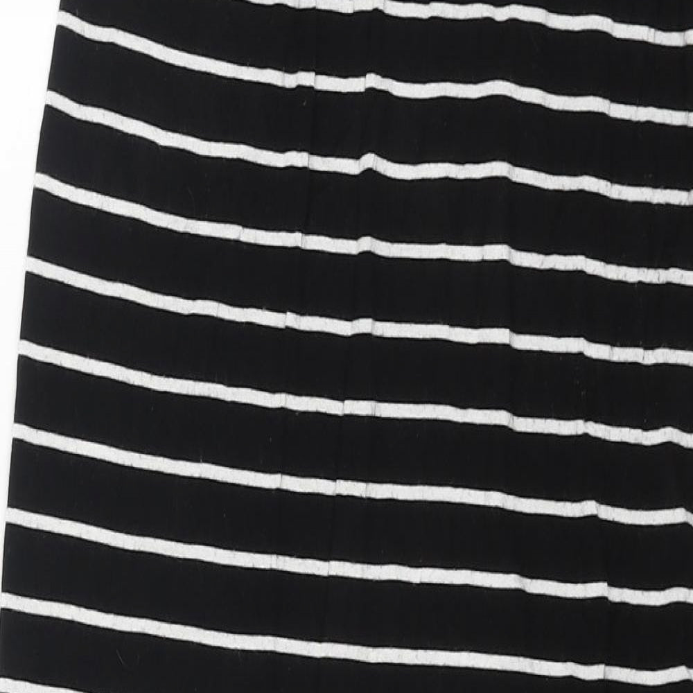 Primark Womens Black Striped Cotton Maxi Skirt Size 10