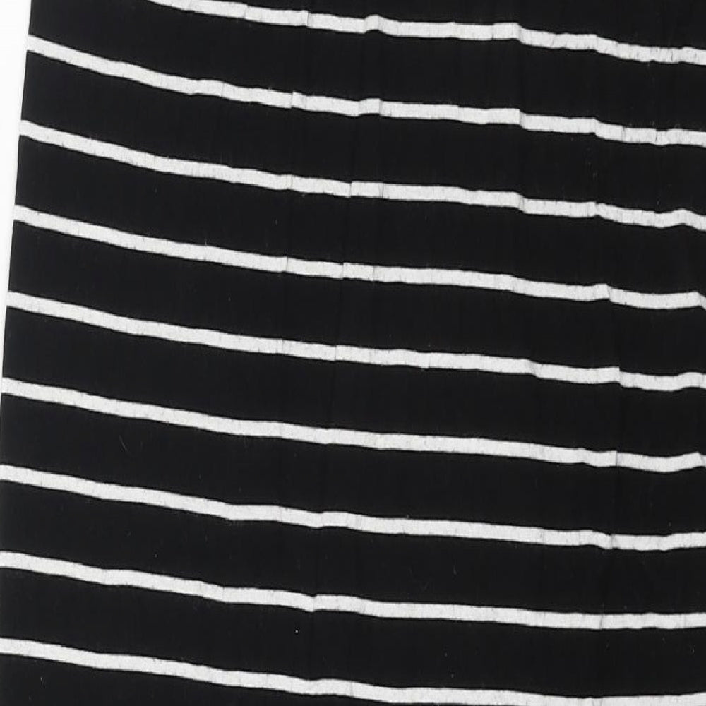 Primark Womens Black Striped Cotton Maxi Skirt Size 10