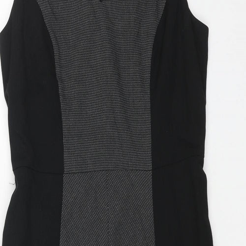 Marks and Spencer Womens Grey Polyester A-Line Size 10 V-Neck Zip