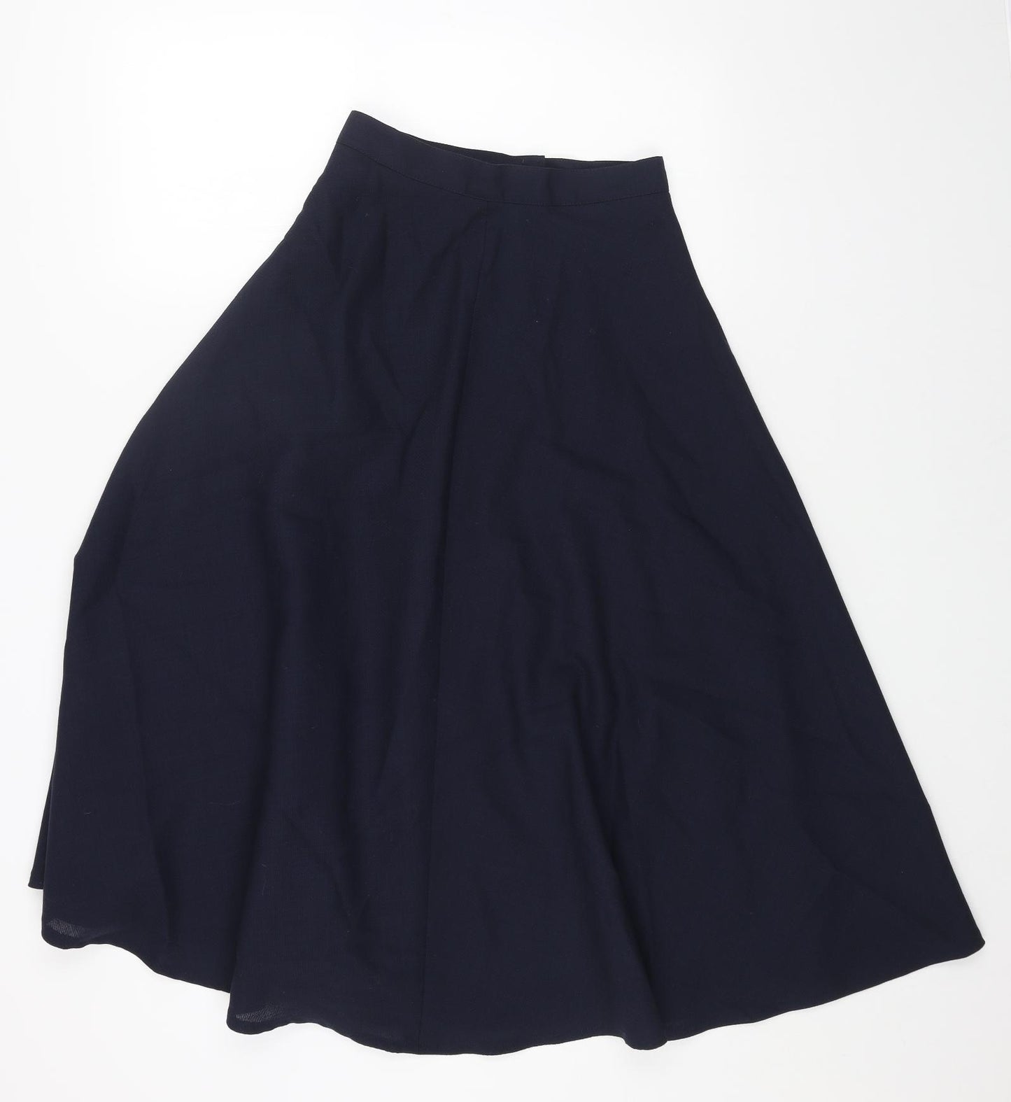 Laura Ashley Womens Blue Wool Swing Skirt Size 10 Zip