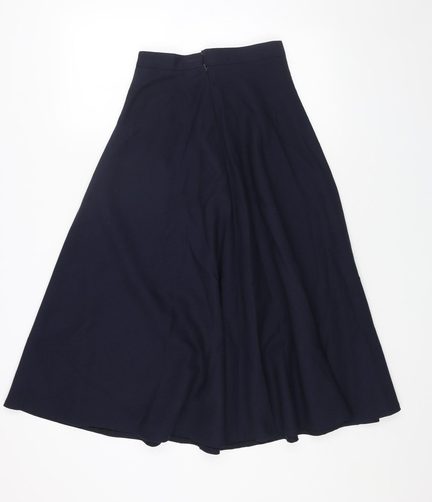 Laura Ashley Womens Blue Wool Swing Skirt Size 10 Zip