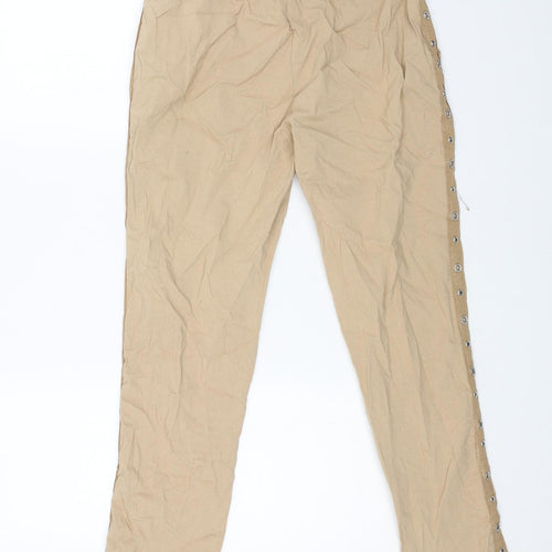 Preworn Womens Beige Viscose Trousers Size 28 L28 in Regular Drawstring