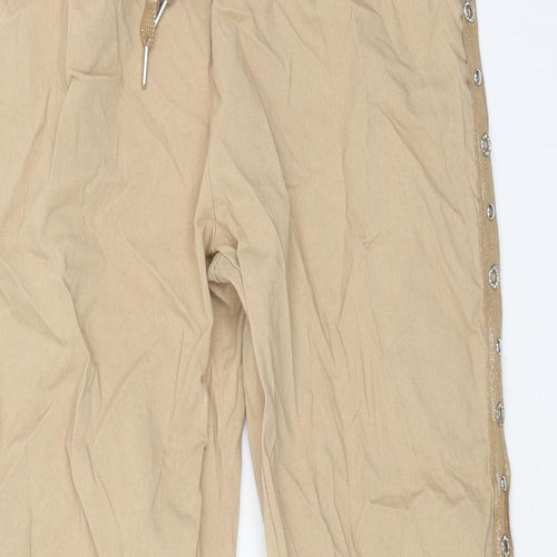 Preworn Womens Beige Viscose Trousers Size 28 L28 in Regular Drawstring