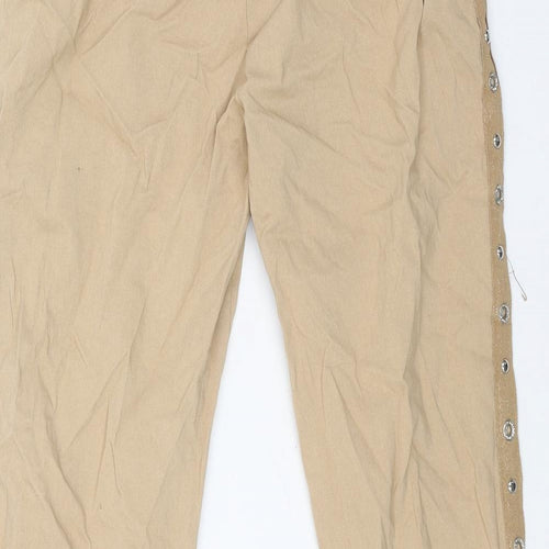 Preworn Womens Beige Viscose Trousers Size 28 L28 in Regular Drawstring