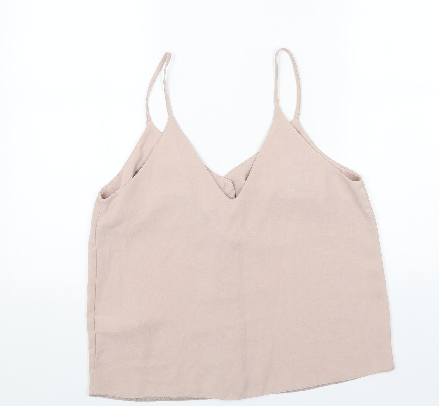 New Look Womens Pink Polyester Basic Tank Size 12 V-Neck