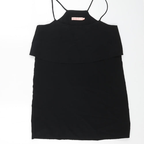 Preworn Womens Black Polyester Mini Size L Square Neck Pullover
