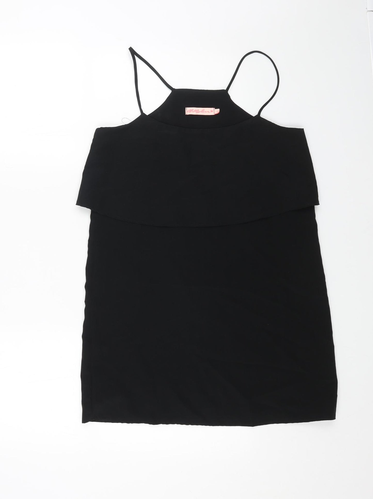 Preworn Womens Black Polyester Mini Size L Square Neck Pullover
