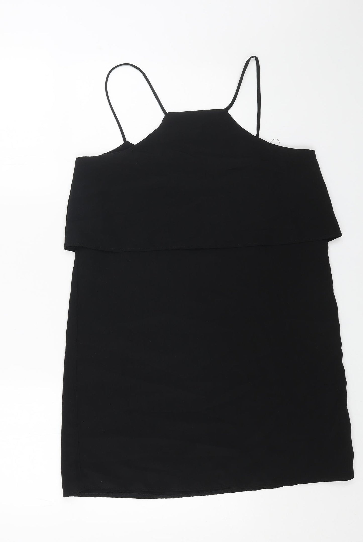 Preworn Womens Black Polyester Mini Size L Square Neck Pullover