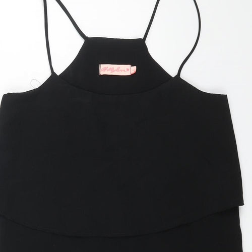 Preworn Womens Black Polyester Mini Size L Square Neck Pullover
