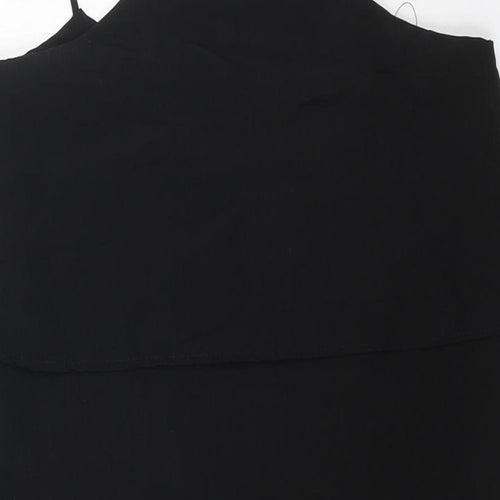 Preworn Womens Black Polyester Mini Size L Square Neck Pullover