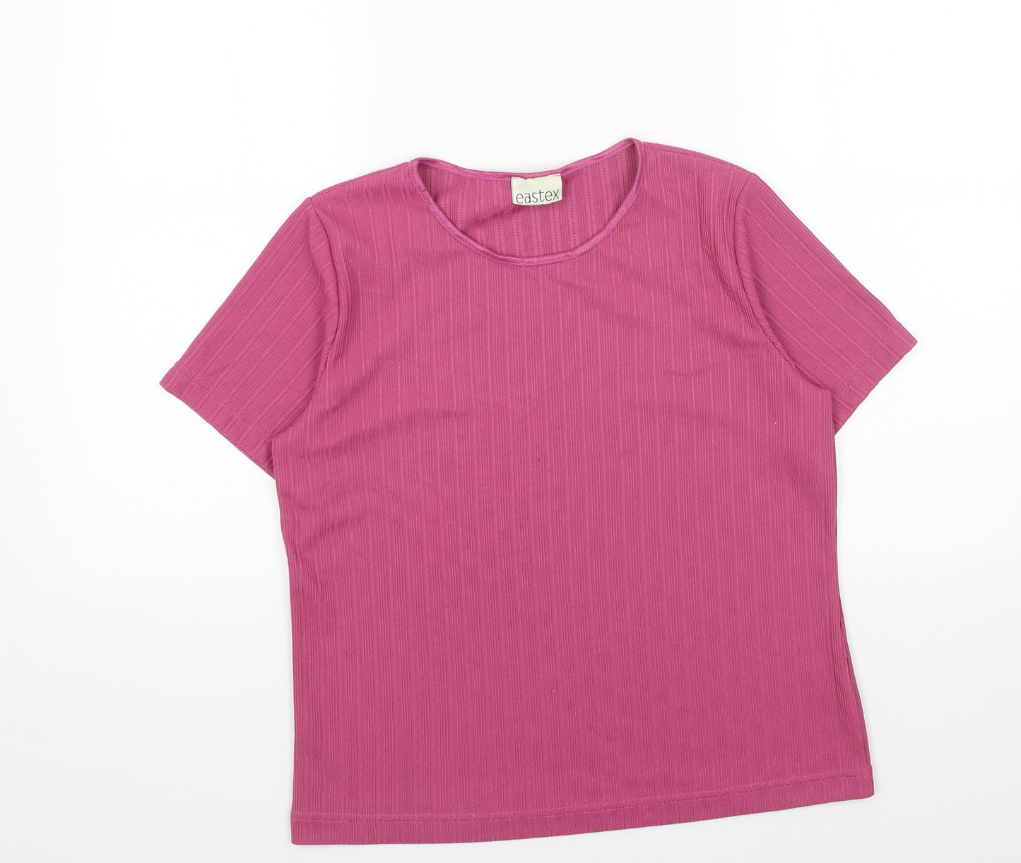 Eastex Womens Pink Polyester Basic T-Shirt Size 12 Scoop Neck