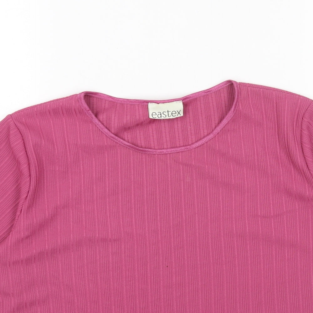 Eastex Womens Pink Polyester Basic T-Shirt Size 12 Scoop Neck
