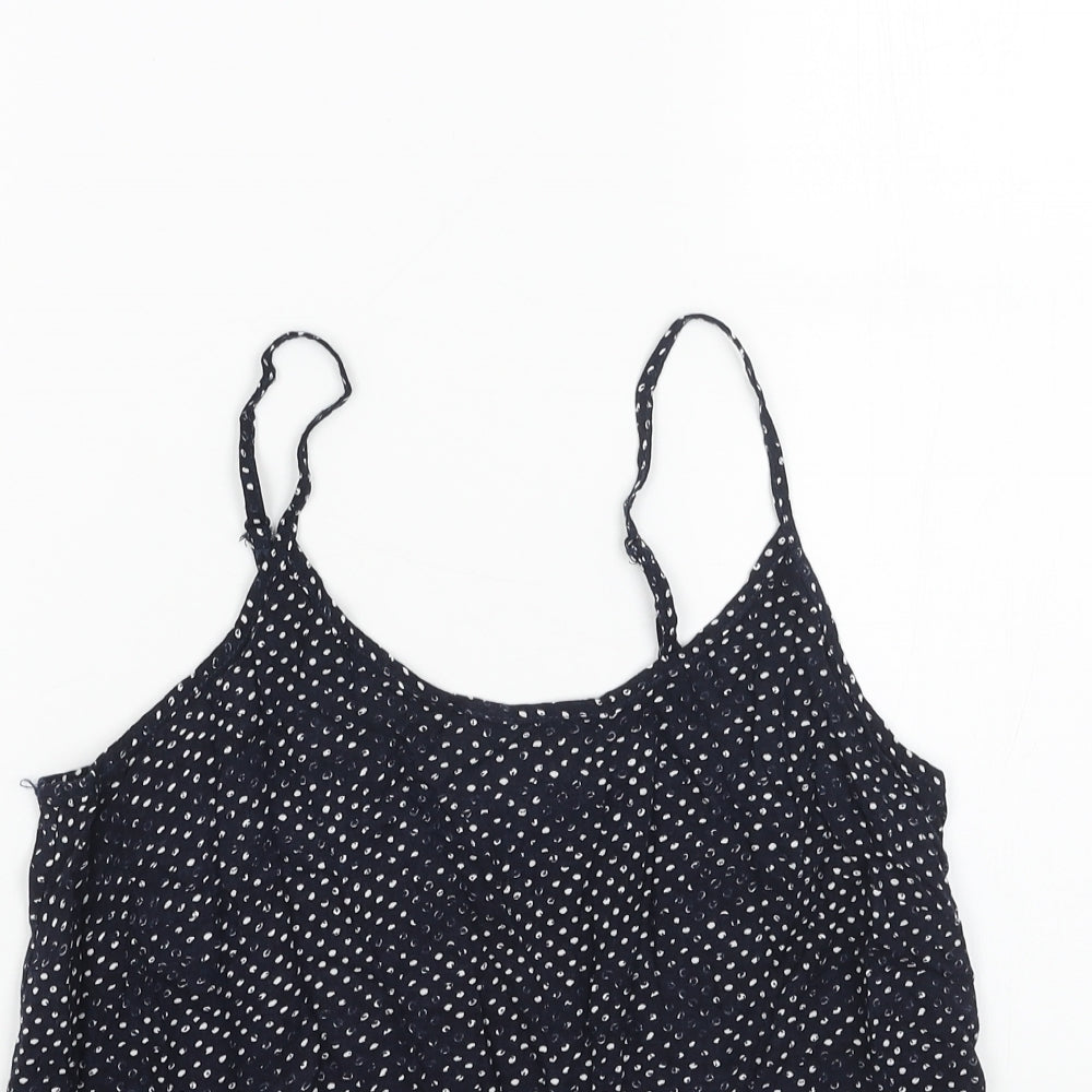 Matalan Womens Blue Geometric Viscose Camisole Tank Size 12 Scoop Neck