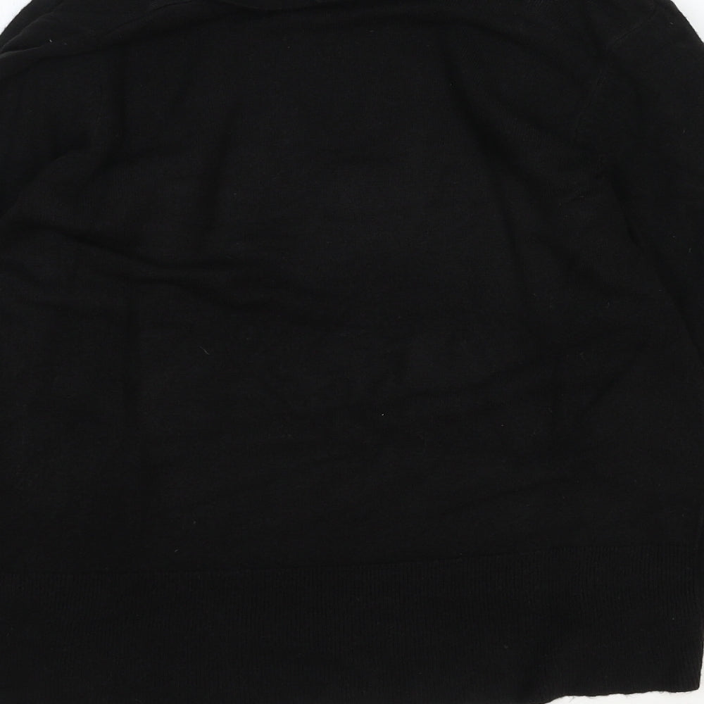 Marks and Spencer Womens Black V-Neck Cotton Cardigan Jumper Size S