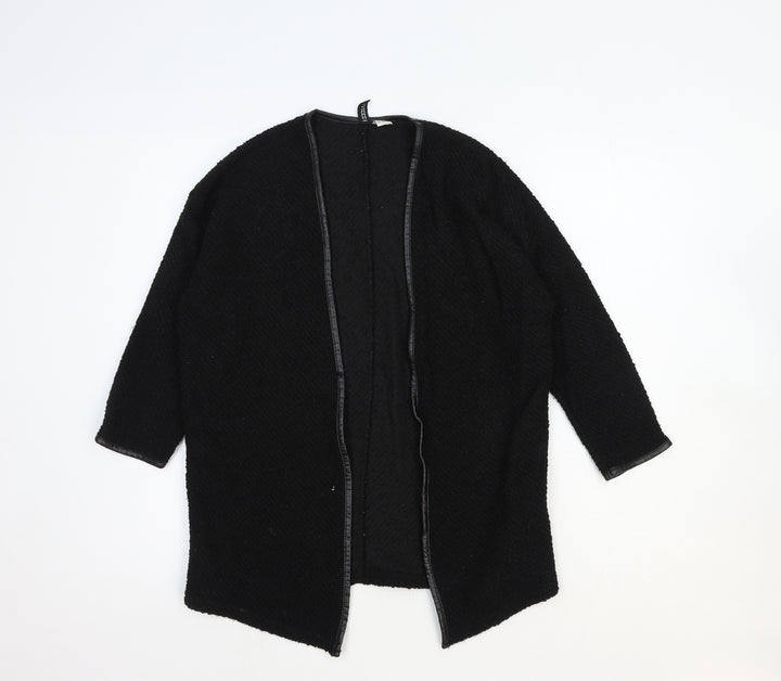 H&M Womens Black V-Neck Cotton Cardigan Jumper Size S