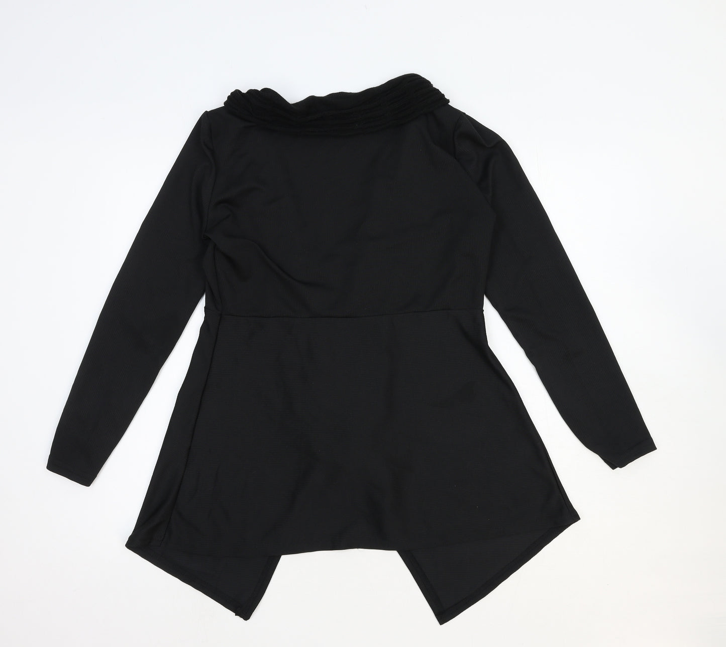 Preworn Womens Black V-Neck Polyester Cardigan Jumper Size 2XL