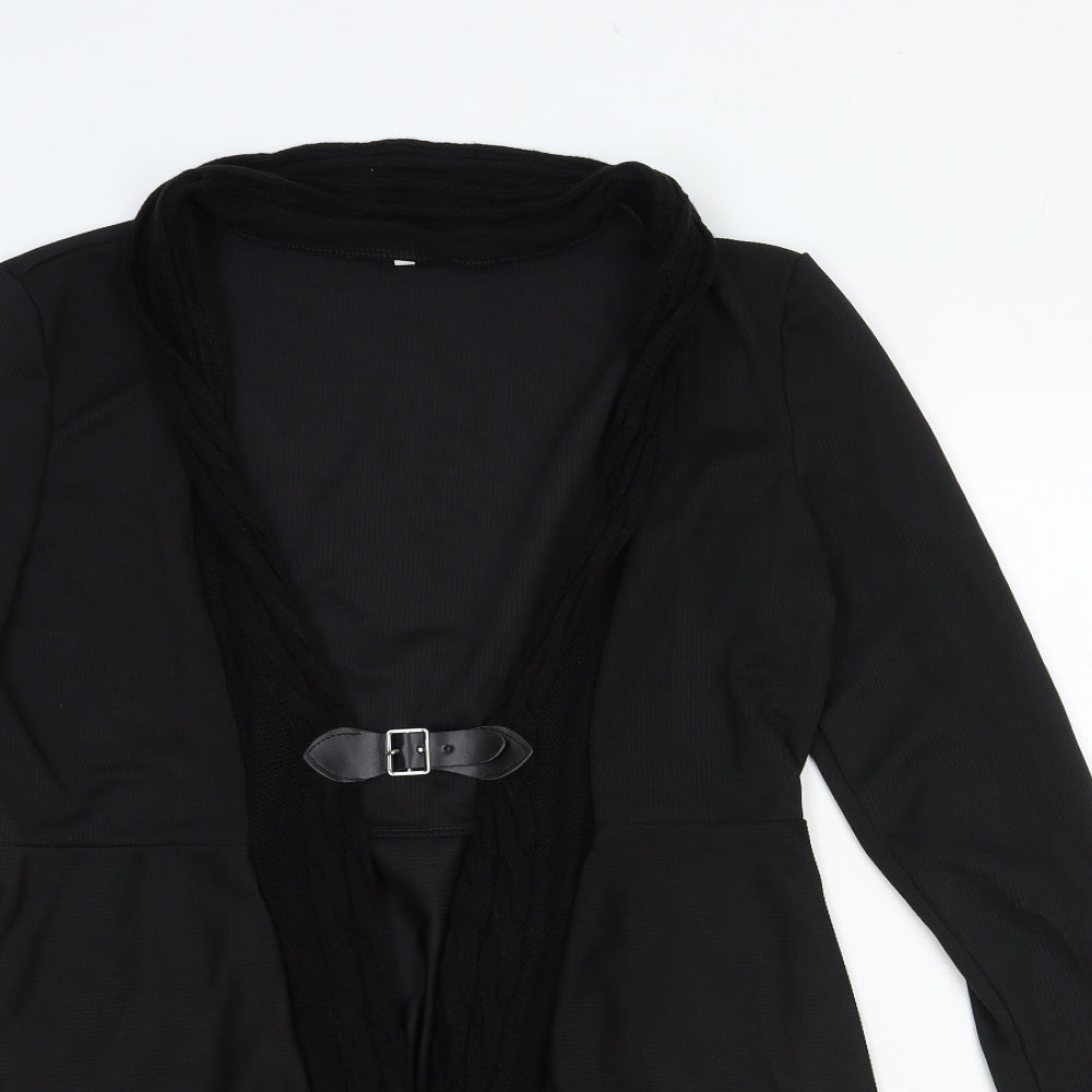 Preworn Womens Black V-Neck Polyester Cardigan Jumper Size 2XL