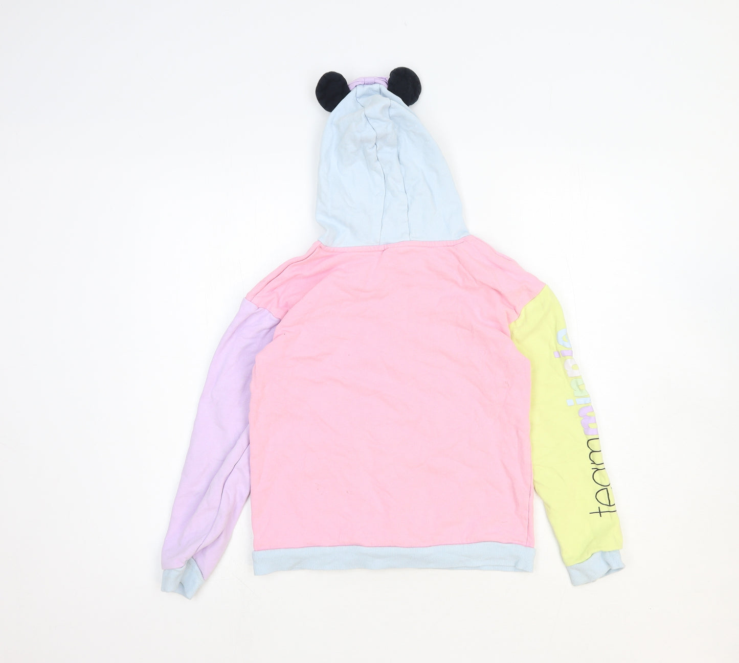 Very Girls Multicoloured Colourblock Cotton Pullover Hoodie Size 10-11 Years Pullover - Minnie Mouse