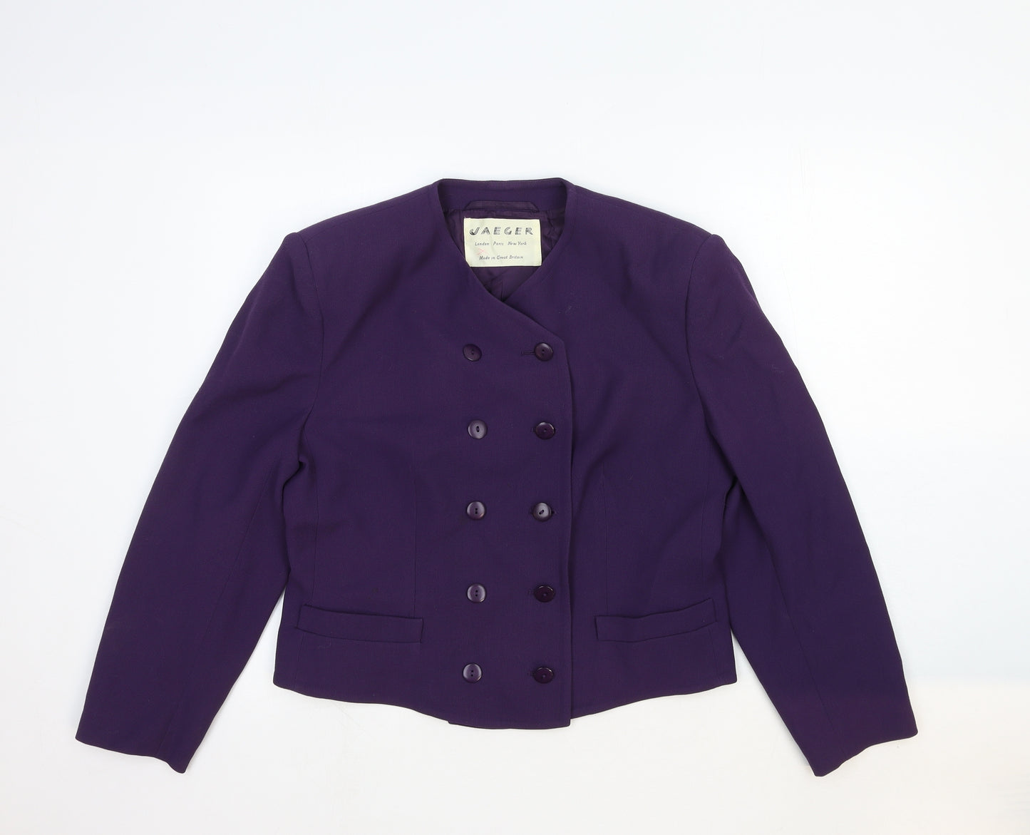 Jaeger Womens Purple Jacket Blazer Size 14 Button
