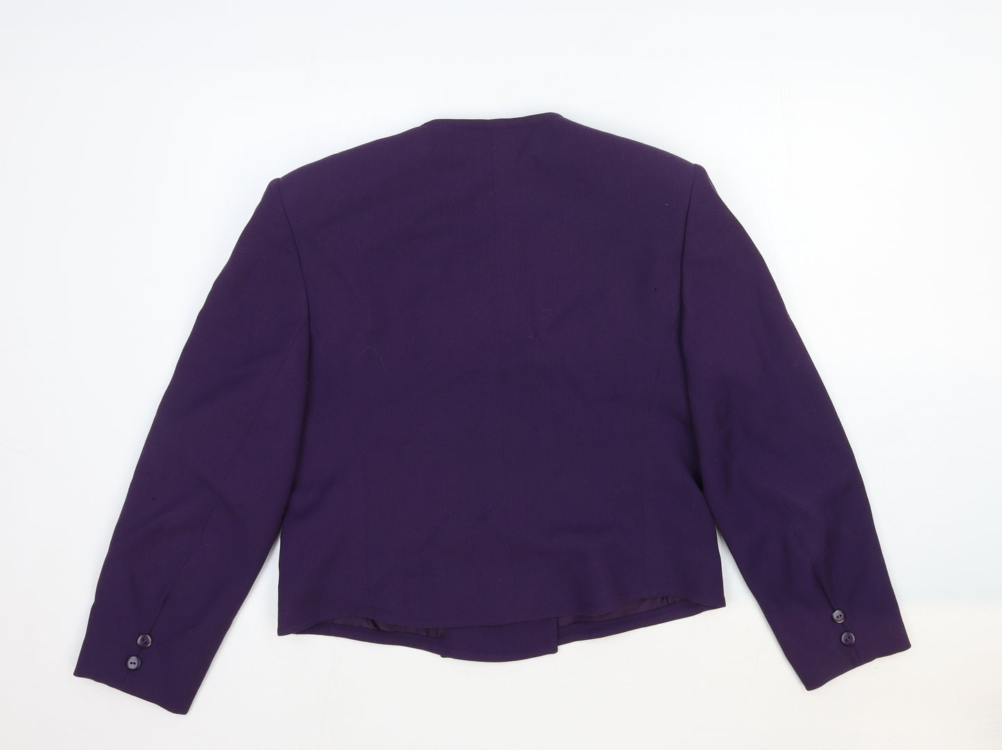Jaeger Womens Purple Jacket Blazer Size 14 Button