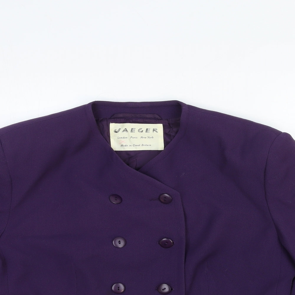 Jaeger Womens Purple Jacket Blazer Size 14 Button
