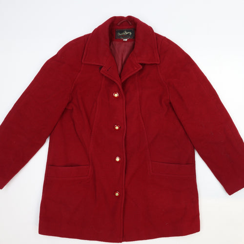 David Barry Womens Red Jacket Size 12 Button