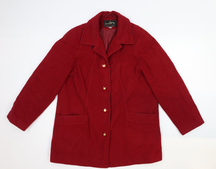 David Barry Womens Red Jacket Size 12 Button