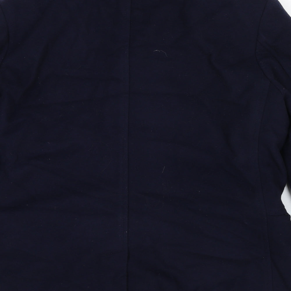 Ted Baker Womens Blue Pea Coat Jacket Size L Button