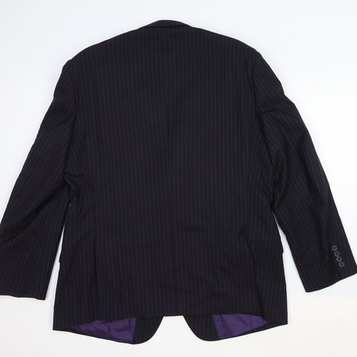 George Mens Blue Striped Cotton Jacket Blazer Size 42 Regular